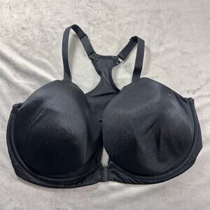 Breezies Black Underwire lightly lined racer back bra size 42DD